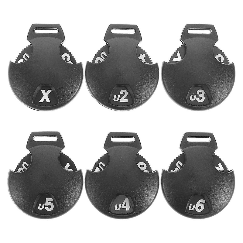 6pcs Golf Club Head Cover Number Tag Plastic Golf Club Head Cover ID Labels Golf Club Head Cover Tags Number Tags for Fairway Clubs Driver Black