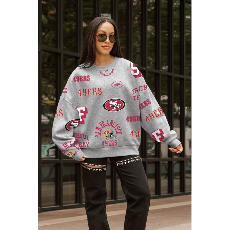 SAN FRANCISCO 49ERS ALWAYS ON REPEAT PREMIUM FLEECE CREW SWEATSHIRT