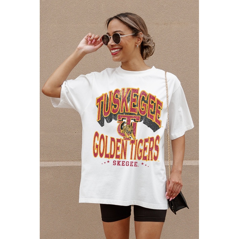 TUSKEGEE GOLDEN TIGERS Shakedown Oversized Crewneck Tee