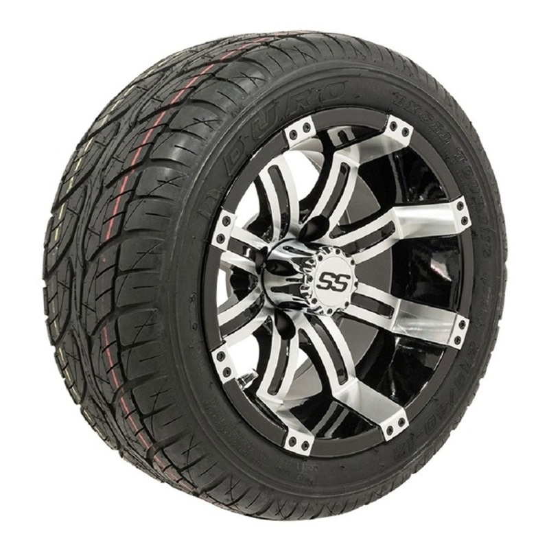 12 GTW Tempest Black and Machined Wheels with 18 Fusion Street Tires  Set of 4 PN# A19-359