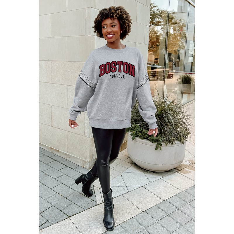 BOSTON COLLEGE EAGLES Competitive Edge Jewel-Trim Pullover