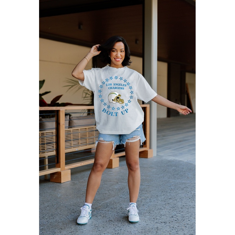 LOS ANGELES CHARGERS On Point Oversized Crewneck Tee