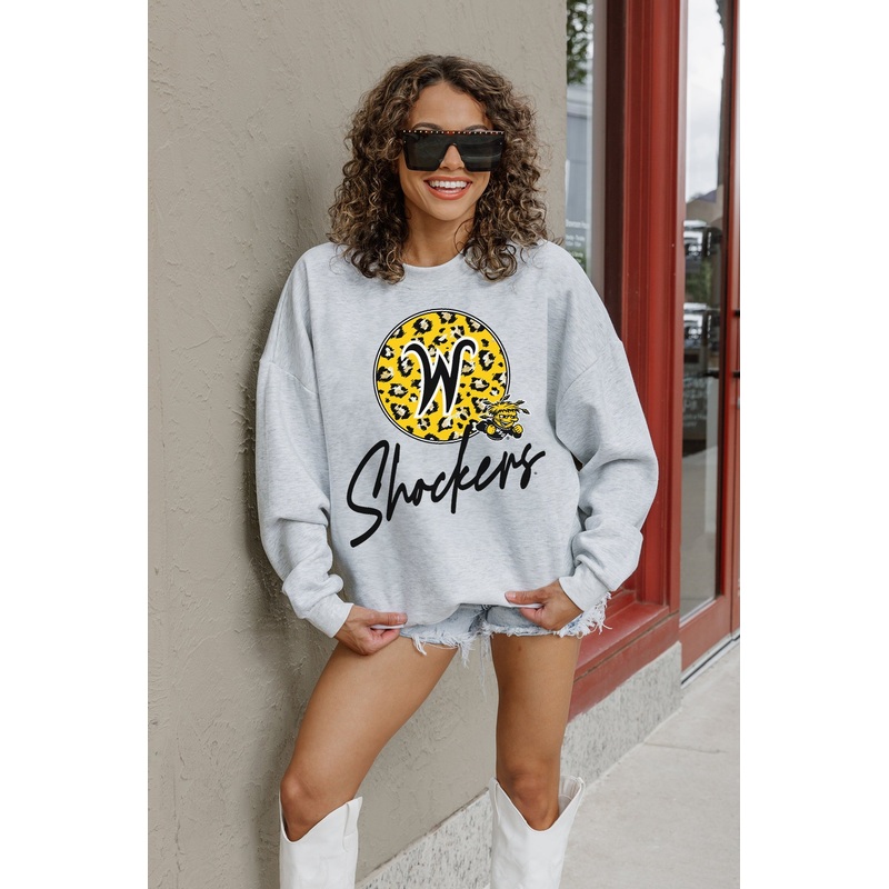 WICHITA STATE SHOCKERS Going Wild Fleece Drop-Shoulder Pullover