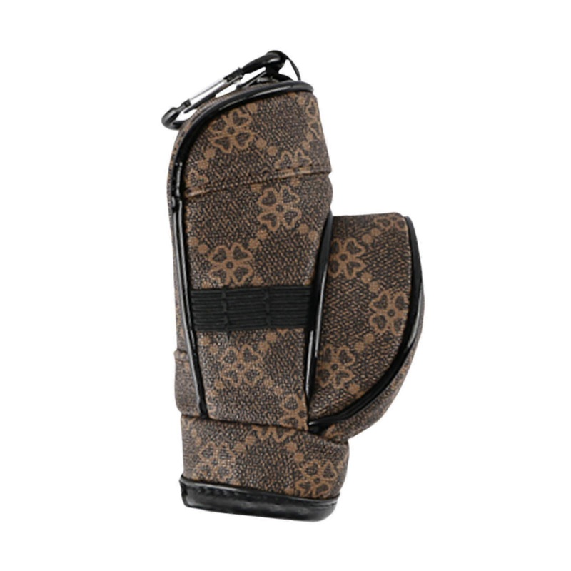 Golf Ball Pouch Holds 3 Balls & 3 Tees Small Golf Ball Carrier Bag Women Men Brown