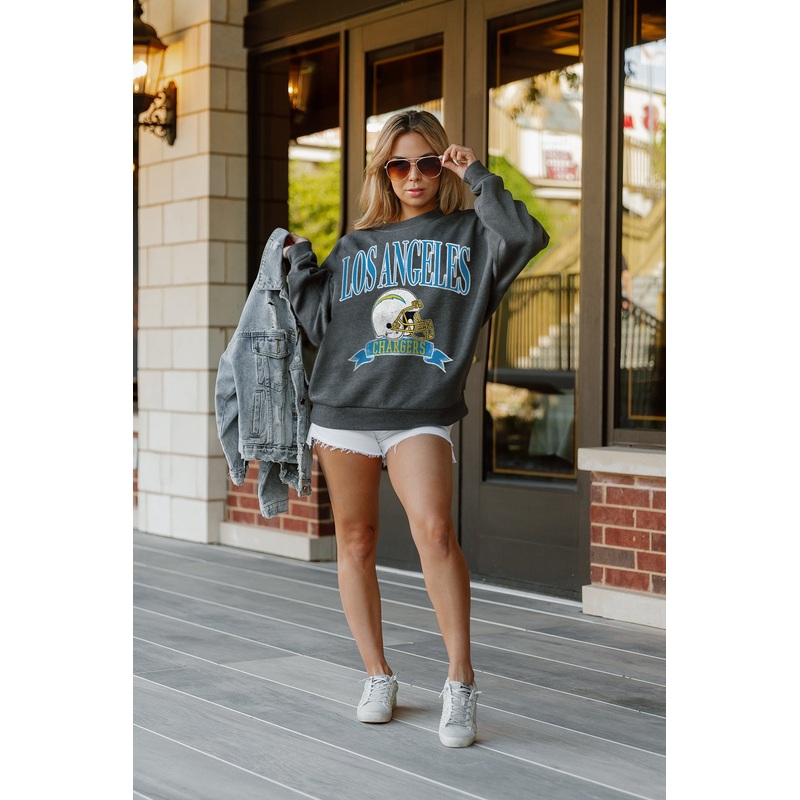 LOS ANGELES CHARGERS Seal The Deal Fleece Crewneck Pullover