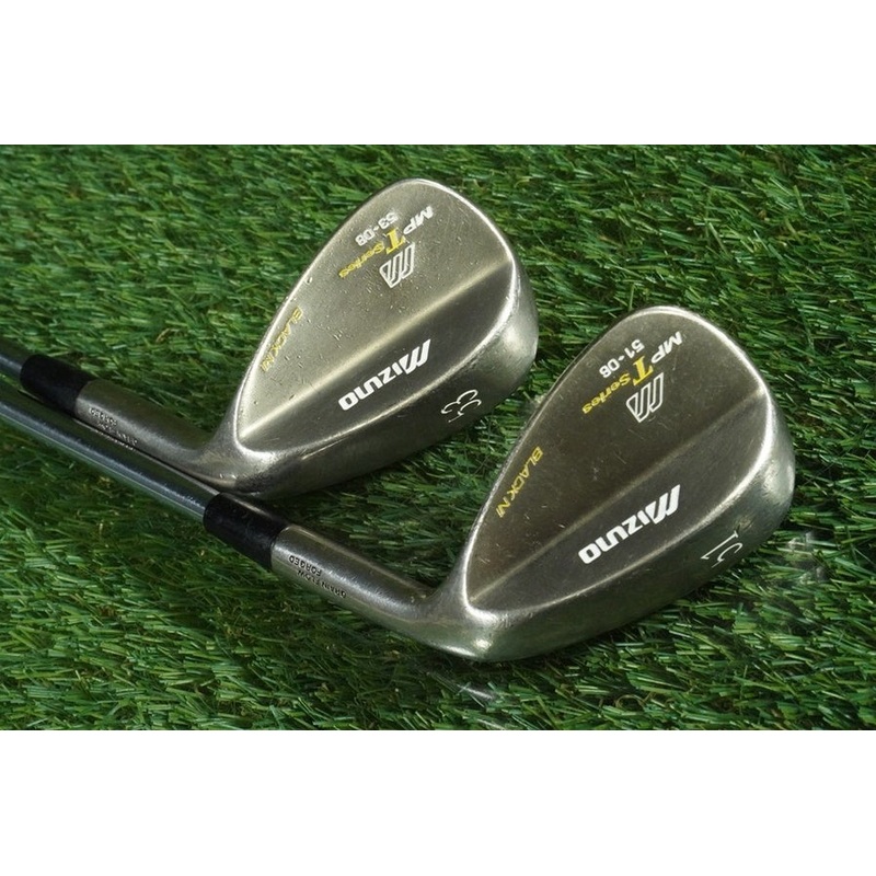 MIZUNO MP T SERIES WEDGES SET BLACK NI STEEL SHAFT RH 51 6 ,53 8 ~ LOOK!!