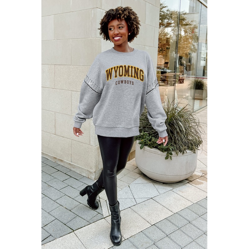 WYOMING COWBOYS Competitive Edge Jewel-Trim Pullover