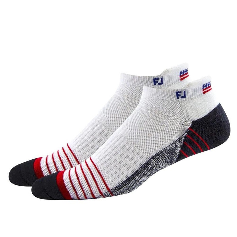 FootJoy TechSof Tour Roll-Tab Sock – 2 Pack – USA Flag