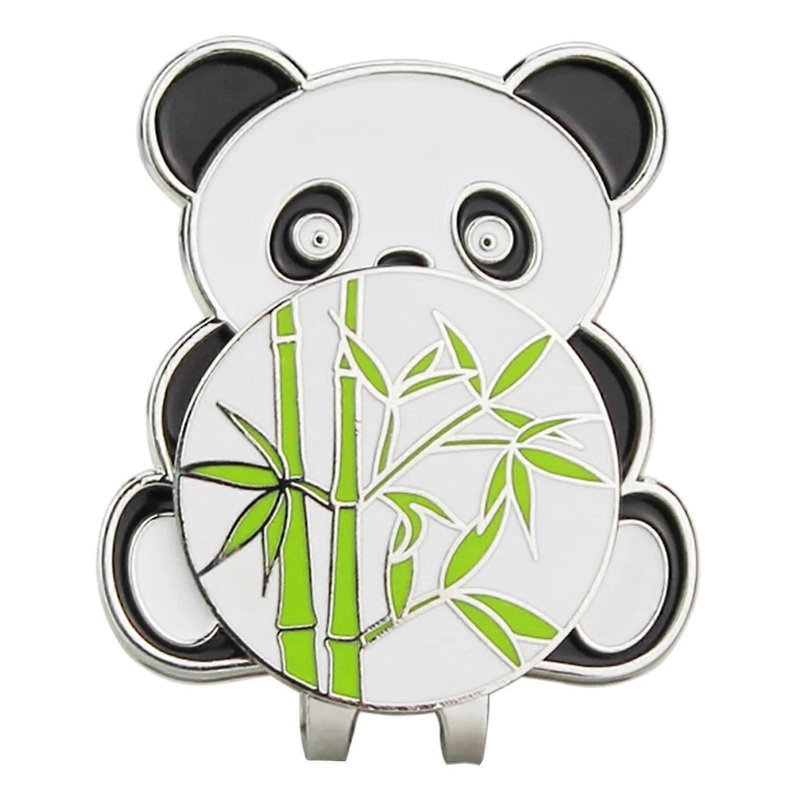 for Creative Golf Ball Marker with Golf Hat Clip Magnetic Alloy Panda Bamboo Shoot Cap Glove Design Golf Marker Men Wome