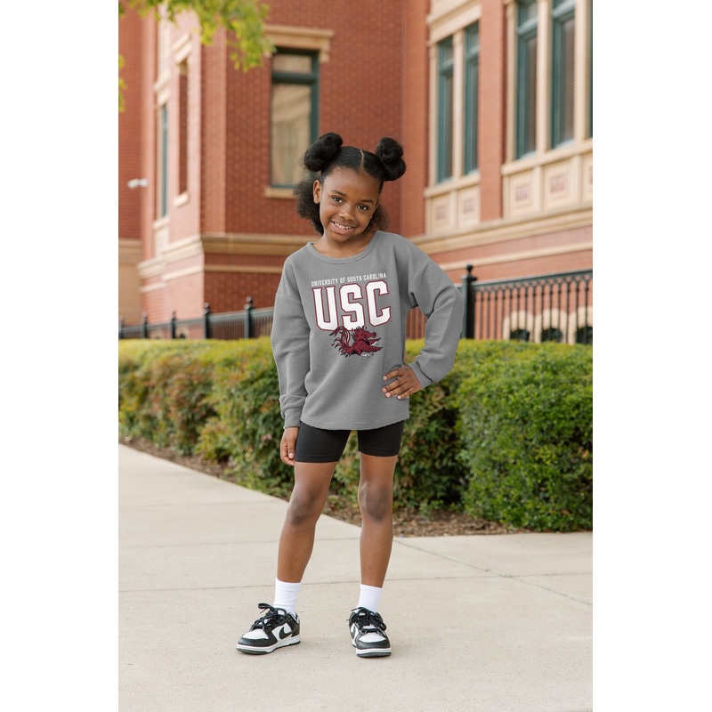 SOUTH CAROLINA GAMECOCKS PURE MOTION KIDS VINTAGE WASH CORDED PULLOVER