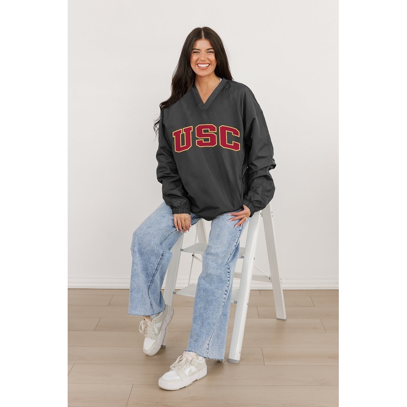 USC TROJANS Victory Bound V-Neck Wind Shirt By Madi Prewett Troutt