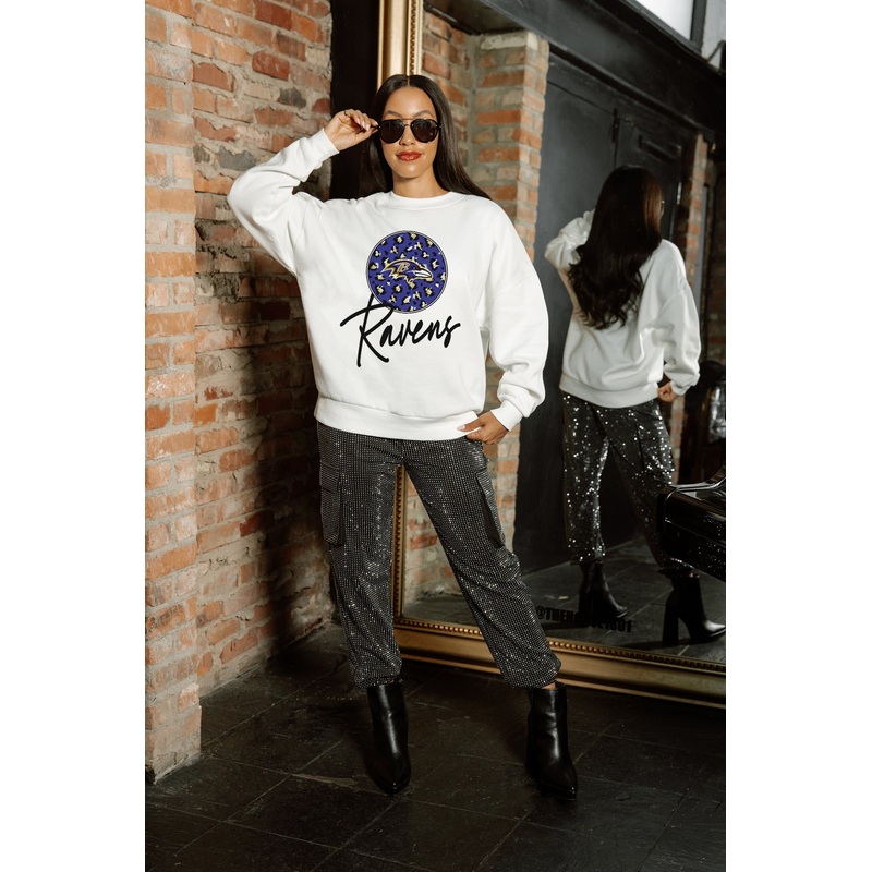 BALTIMORE RAVENS WILD BREAKTHROUGH PREMIUM FLEECE CREWNECK PULLOVER