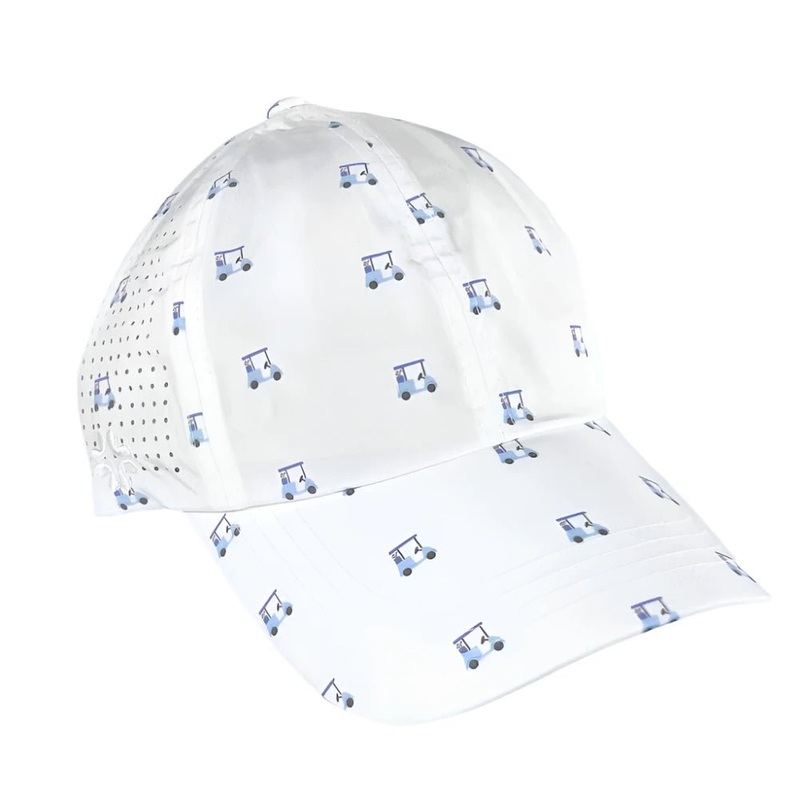 VimHue Women’s Blue Golf Carts Print Sun Goddess Golf Hat