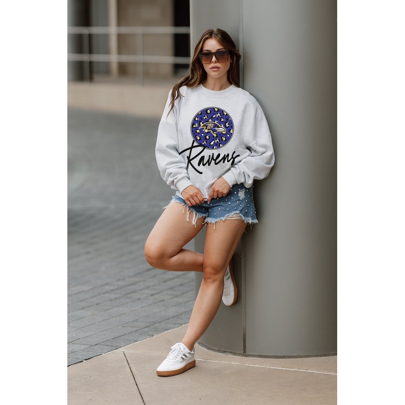 BALTIMORE RAVENS Going Wild Fleece Drop-Shoulder Pullover
