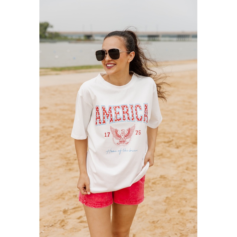 LET FREEDOM RING OVERSIZED VINTAGE WASH TEE