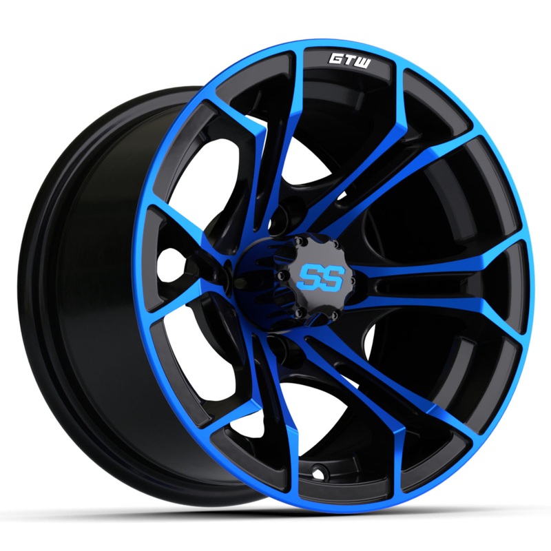 12 GTW Spyder Wheel  Black with Blue Accents PN# 19-220