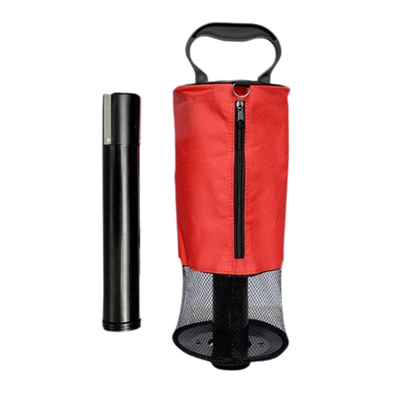 Golf Ball Retriever Bag Beginner Golf Accessories Portable Golf Ball Shagger Red