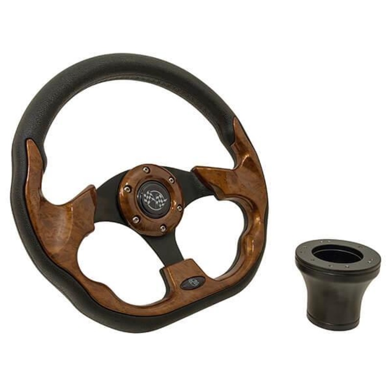 Club Car DS Woodgrain Racer Steering Wheel Kit 82-Up PN# 06-086