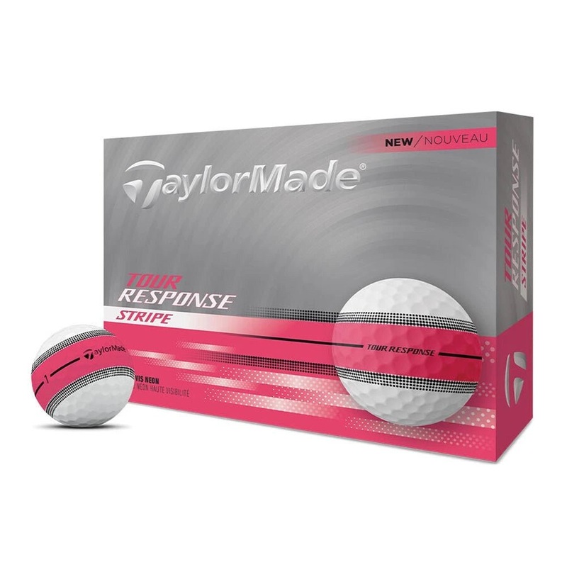 TaylorMade Tour Response Stripe Golf Balls – Neon Pink