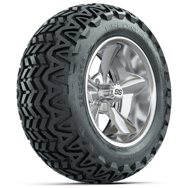 Set of (4) 14 in GTW Godfather Wheels with 23×10-14 GTW Predator All-Terrain Tires PN# A19-623