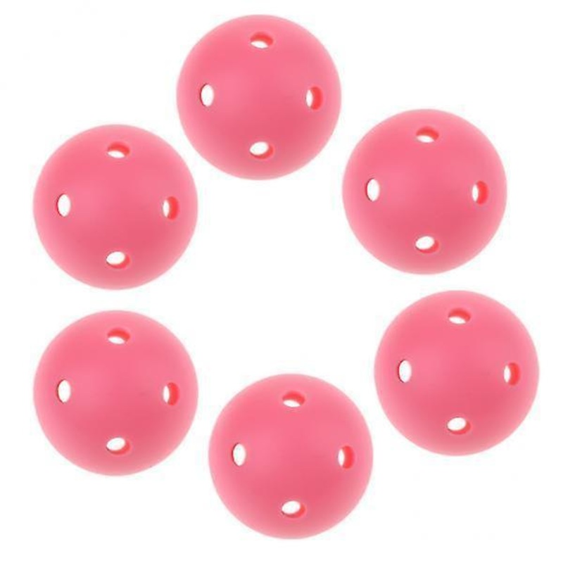 20×6 Pieces Perforated Golf Balls Indoor Home Practice Training Golf Ball Pink