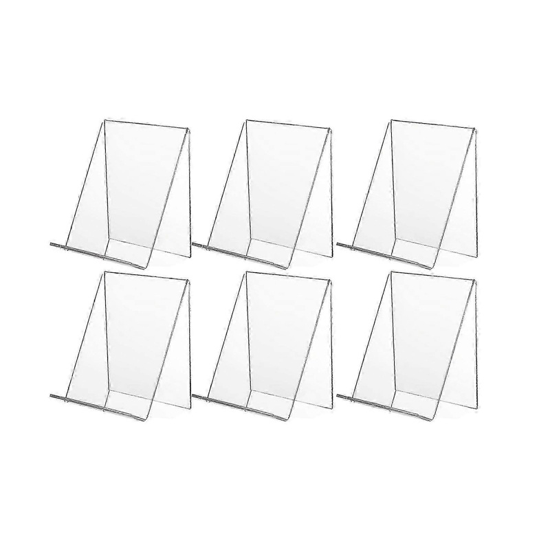Clear Acrylic Display Stands for Books, Pictures, and Jewelry – 6 Pack Multi-Use Holder