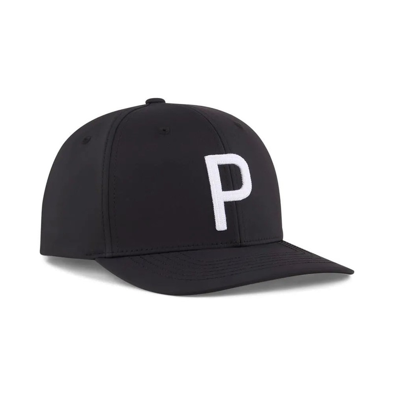 Puma Heritage P Golf Hat|Black/White Glow|Slate Sky/Black|Deep Navy/White Glow|Ash Gray/Deep Navy