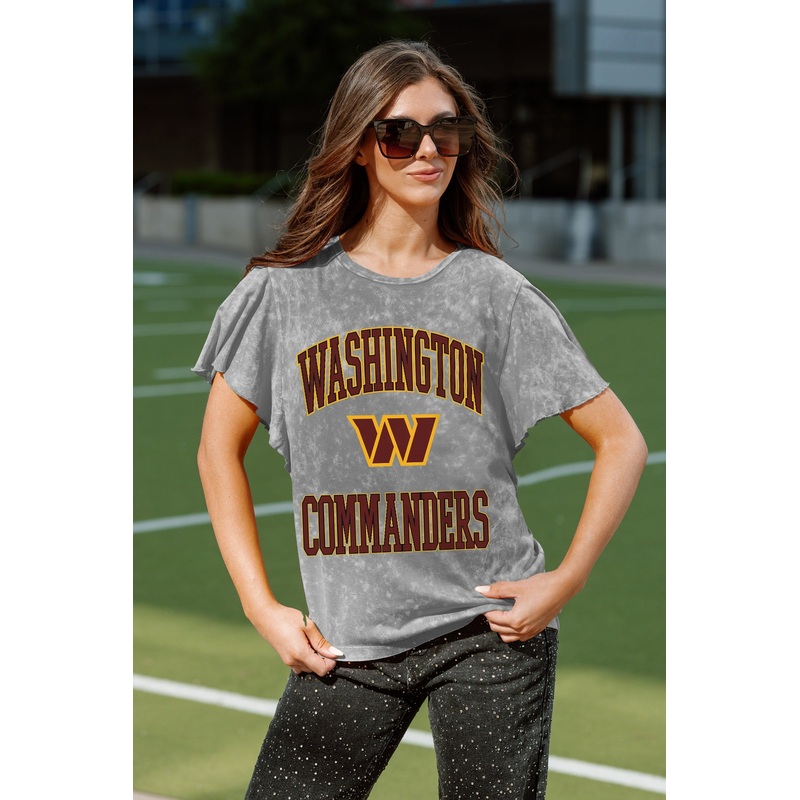 WASHINGTON COMMANDERS VICTORY MODE FLUTTER SLEEVE TEE IN GREY