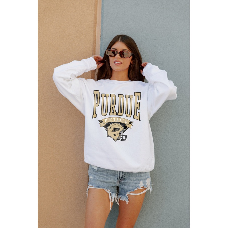 PURDUE BOILERMAKERS Slow Motion Crew Fleece Pullover By Madi Prewett Troutt