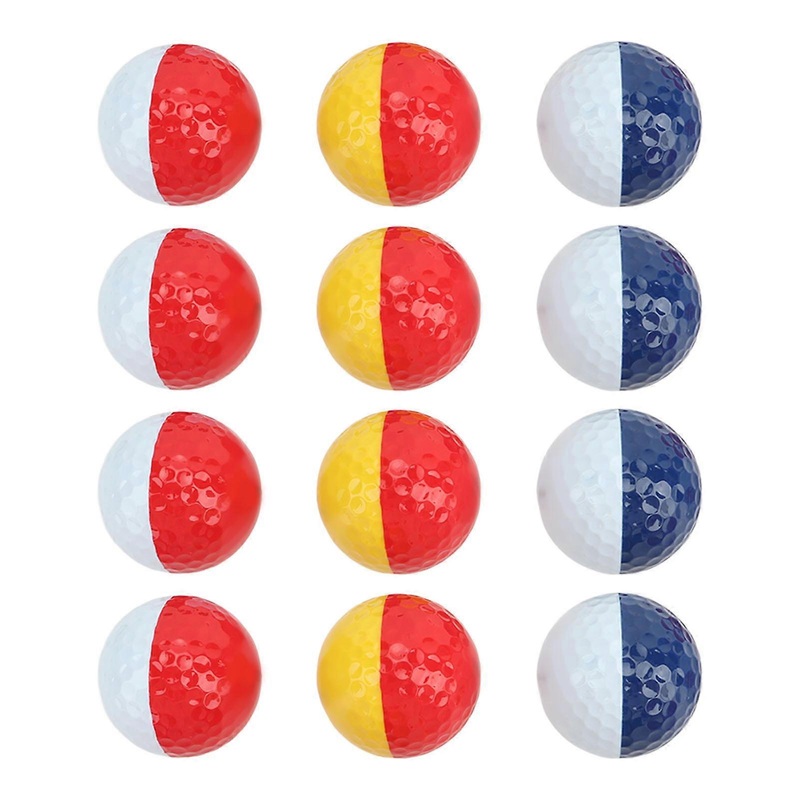 Golf Balls High Elasticity Long Distance Wearable Number Design Dual Color Balls for Practice Competition 12pcs