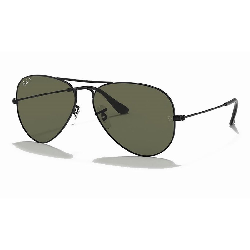Ray-Ban Aviator Classic – Black/ Polarized Green Solid Color