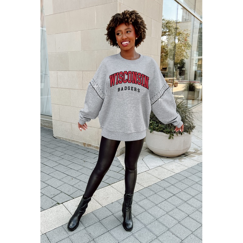 WISCONSIN BADGERS Competitive Edge Jewel-Trim Pullover