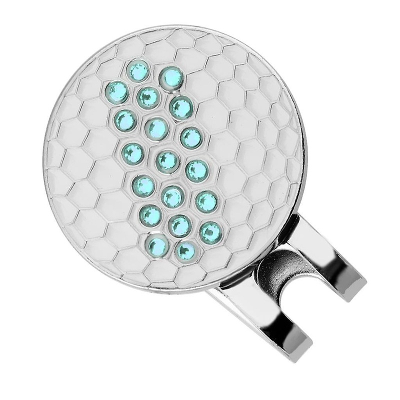 Golf Ball Marker Crystal Drill Cap Clip Marker for Golf Cap Visor Green
