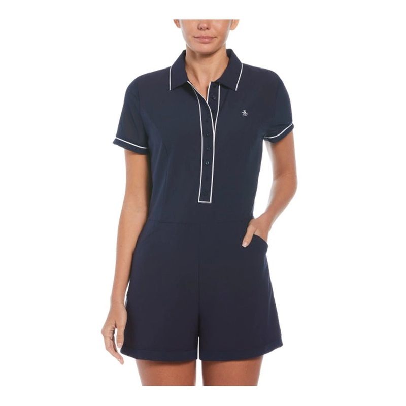 Original Penguin Women’s Veronica Romper with Mesh Sleeves
