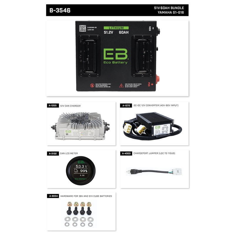 Yamaha G1-G16 Eco Lithium 51V 60Ah Battery Bundle – Cube