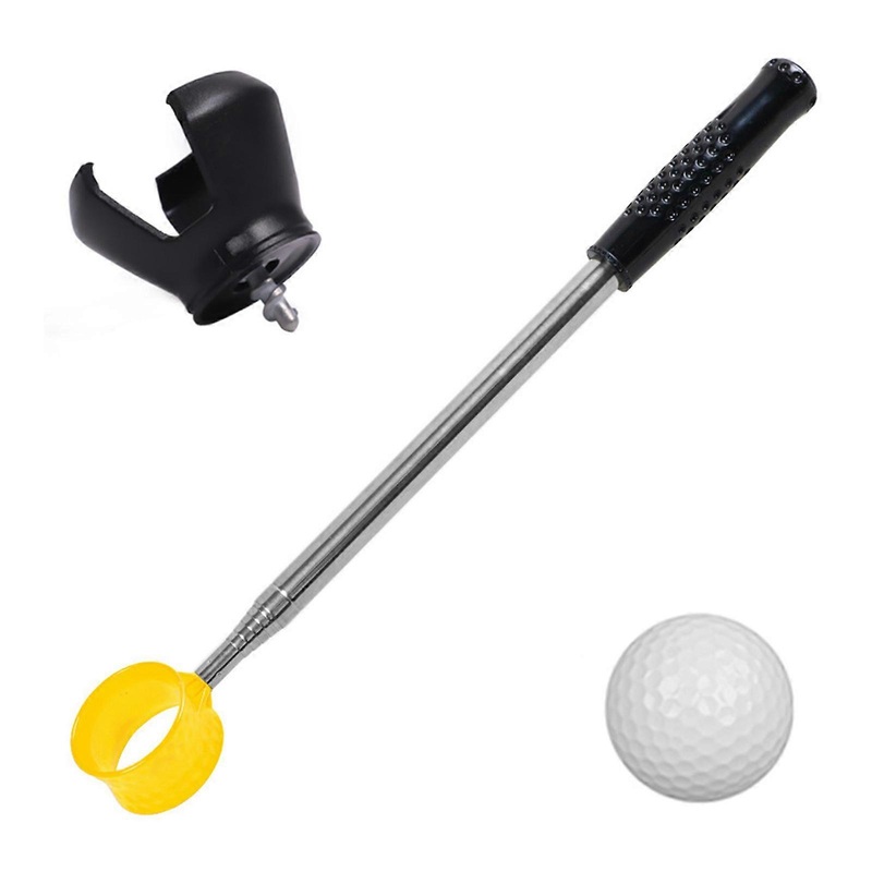 Golf Ball Scooper Portable Golf Ball Retrievers Stainless Steel Telescopic Ball Pickers Training Tool for Golf Player  Yellow