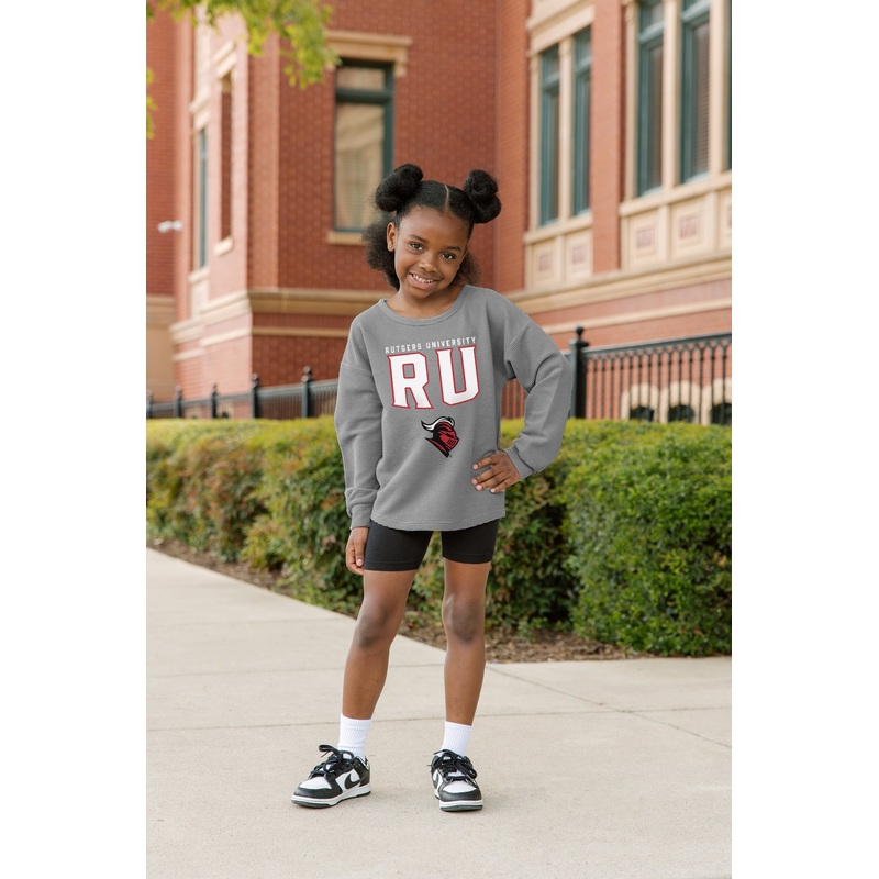 RUTGERS SCARLET KNIGHTS PURE MOTION KIDS VINTAGE WASH CORDED PULLOVER