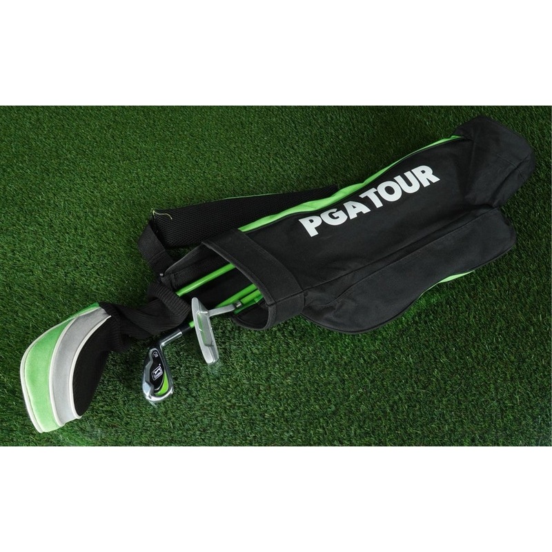 PGA TOUR G1 SET KIDS GOLF SET RH GOLF BAG GREEN AGES 3-5, FITS KIDS 42-49