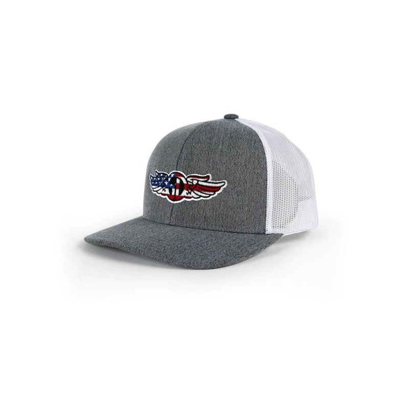 Straight Down USA Wings Hat|Grey Heather White