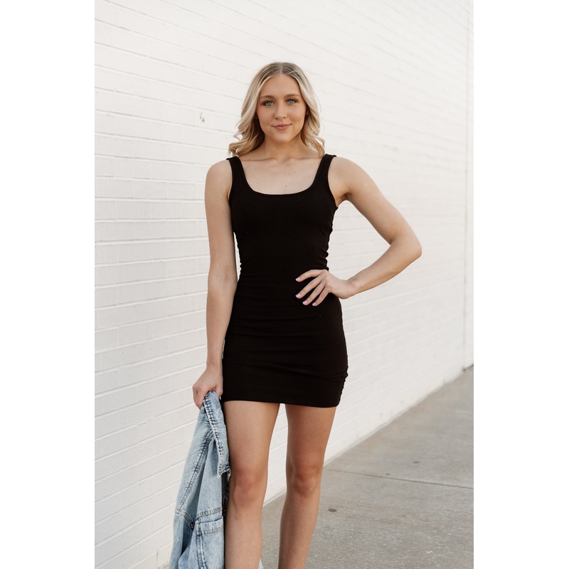 EMBRACED RIBBED MINI DRESS|SMALL|MEDIUM|LARGE