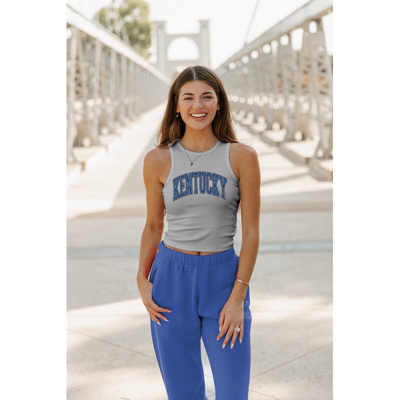KENTUCKY WILDCATS Well Played Ribbed Crop Tank By Madi Prewett Troutt
