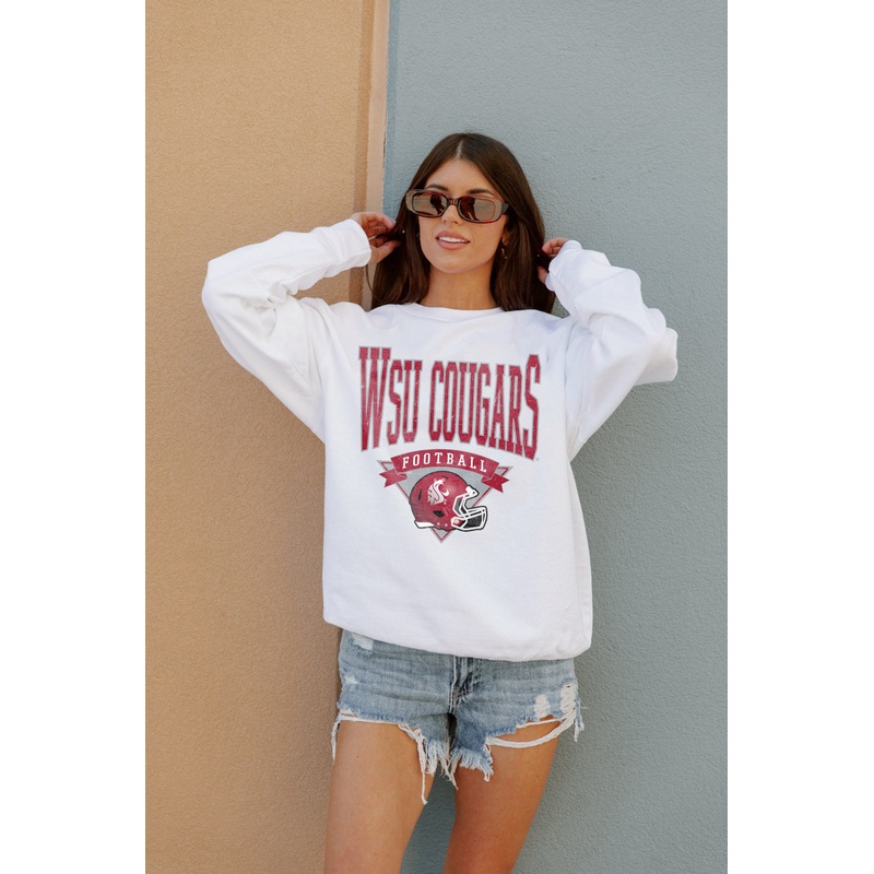 WASHINGTON STATE COUGARS Slow Motion Crew Fleece Pullover By Madi Prewett Troutt