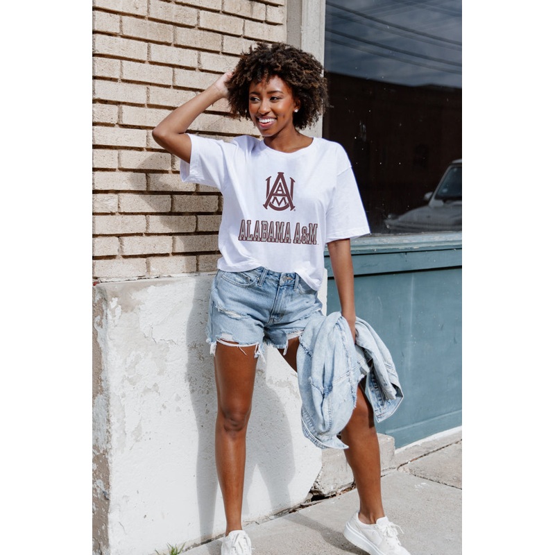 ALABAMA A&M BULLDOGS AROUND WE GO SHORT SLEEVE FLOWY TEE