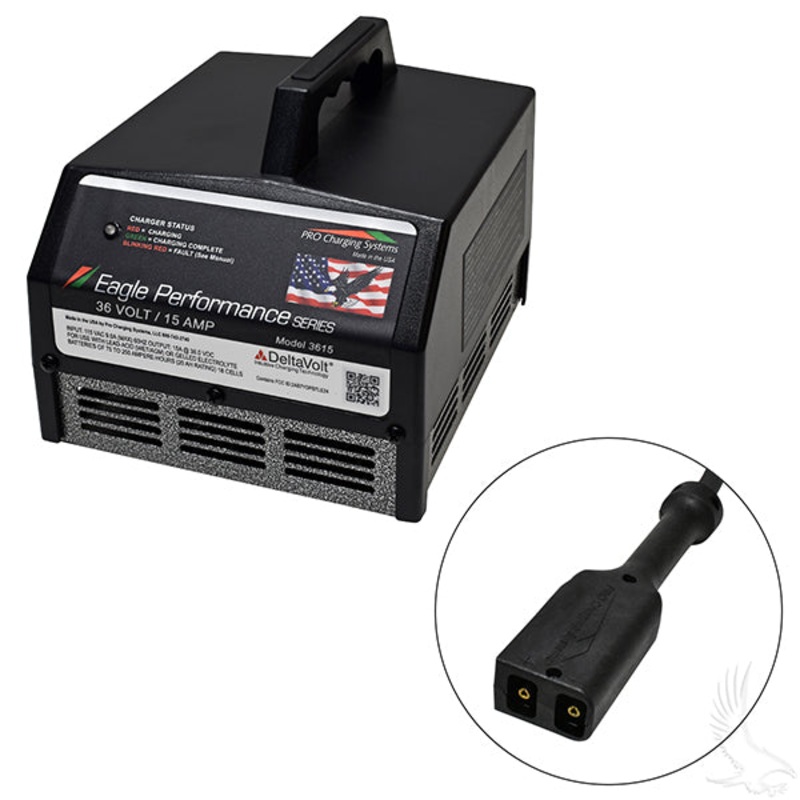 Battery Charger, Eagle Performance Series, 36V-48V Auto Ranging Voltage 15A, PowerWise Plug PN# CGR-313