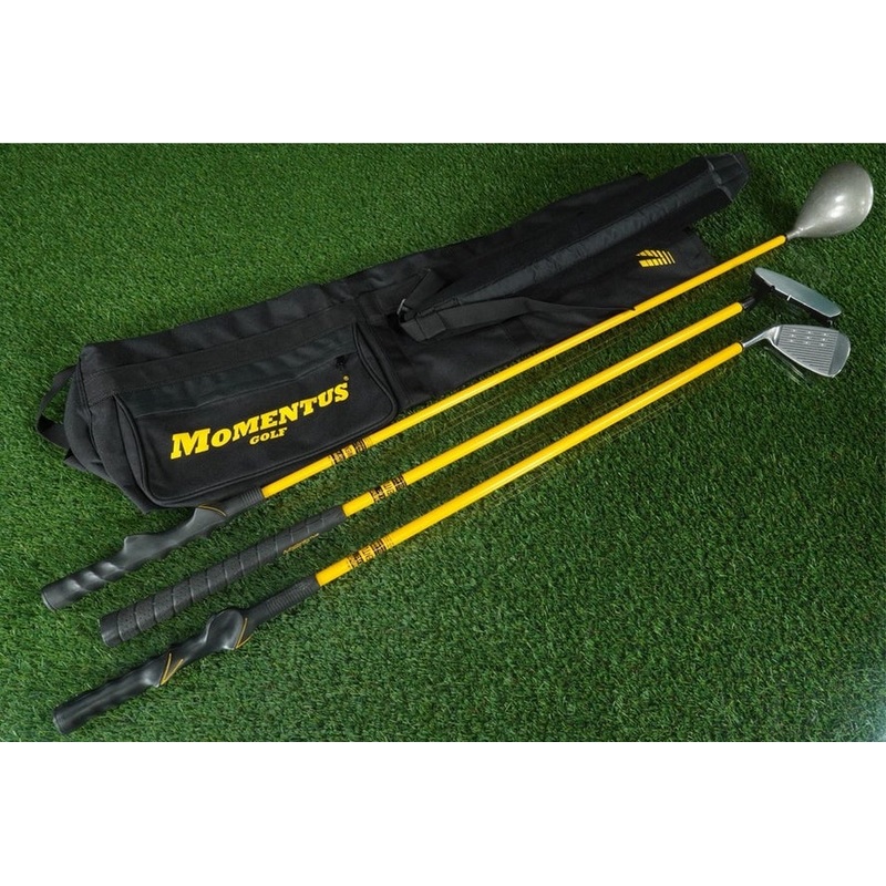 MOMENTUS GOLF WEIGHTED SWING TRAINER SET ~ DRIVER, IRON, PUTTER & SUNDAY BAG!