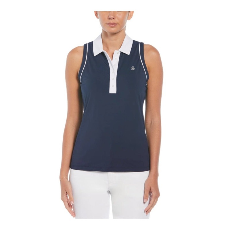 Original Penguin Women’s Color Block with Piping Sleeveless Polo
