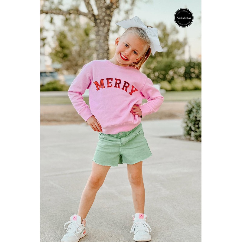 RETRO CHRISTMAS EMBELLISHED CLASSIC CREW FOR TODDLERS