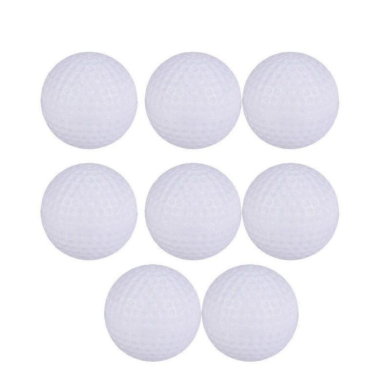 8pcs Plastic Balls Game Toy Balls Indoor Outdoor Practice Balls for Kids Children Golfer (White)