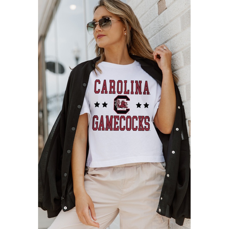 SOUTH CAROLINA GAMECOCKS To The Point Boxy Crop Tee