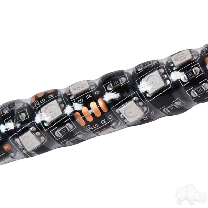 LED Whip Light Stick, 4′ RGB Wrapped with remote Control Color